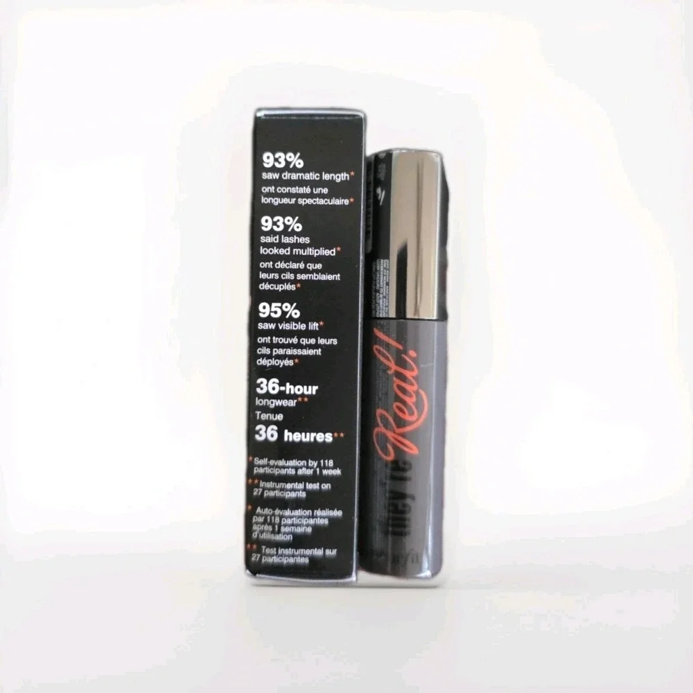 x2 NIB Benefit Cosmetics They're Real! Beyond Mascara Travel JET‎ BLACK 0.1oz